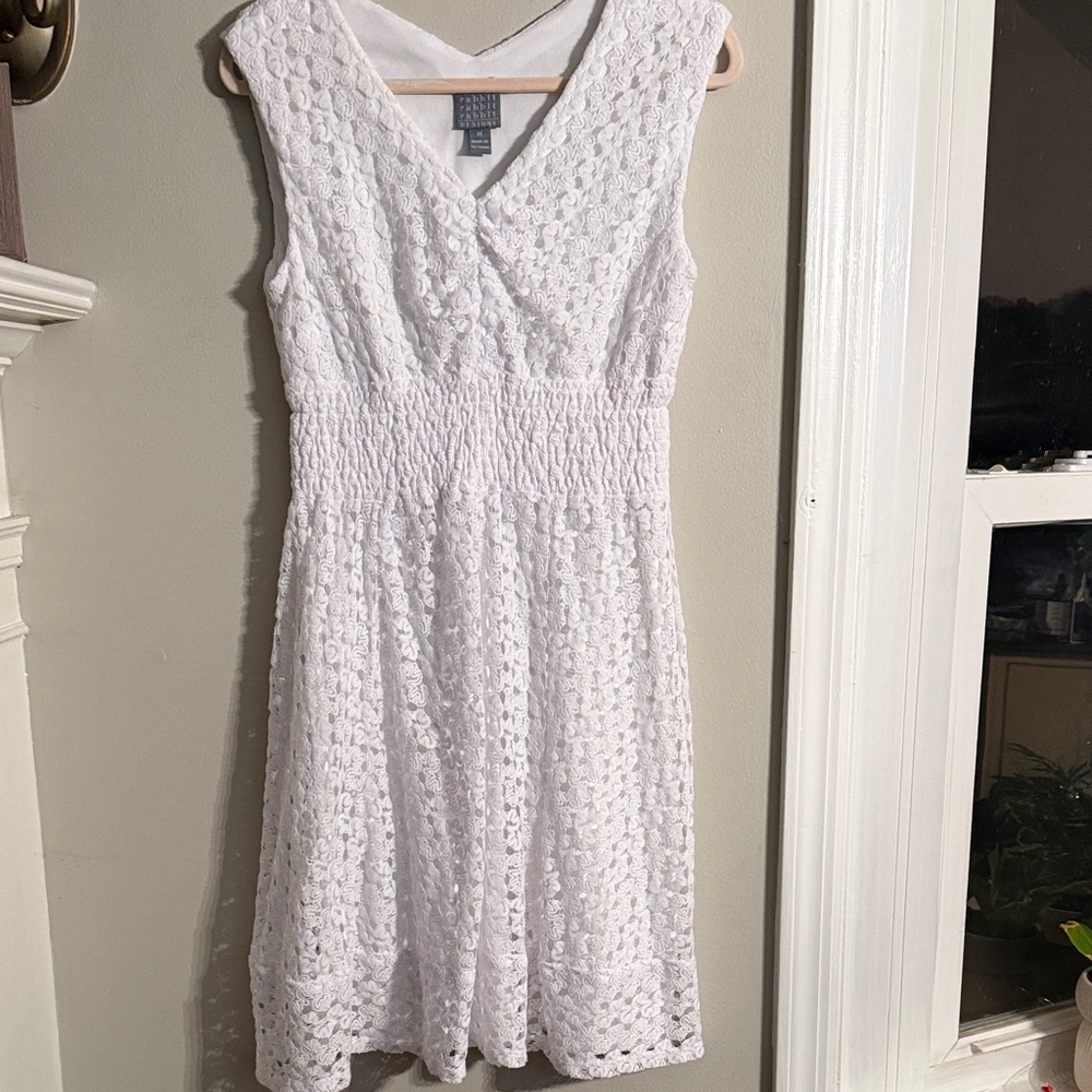 Rabbit Rabbit Rabbit Textured White Midi Dress